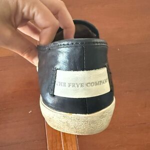 Premium Italian leather Frye slip on shoes black